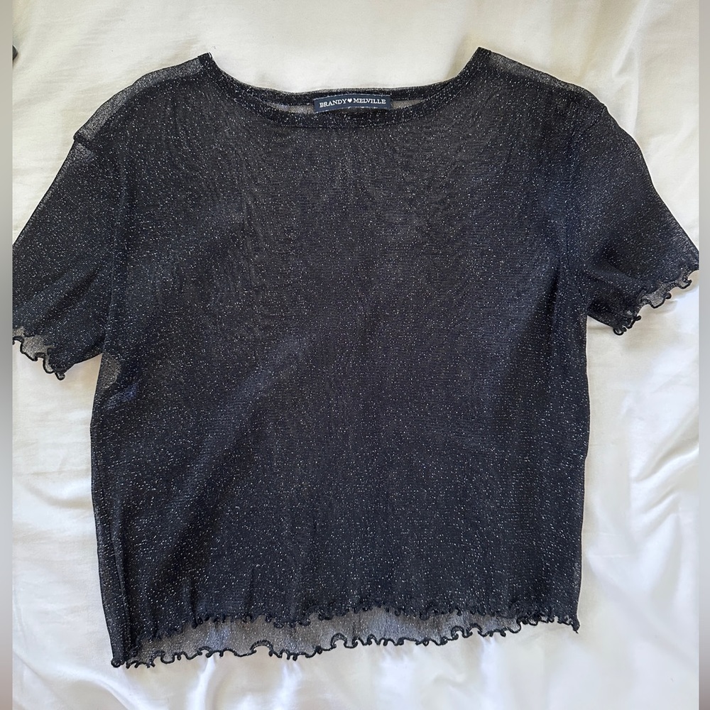 Brandy Melville glitter mesh top size M